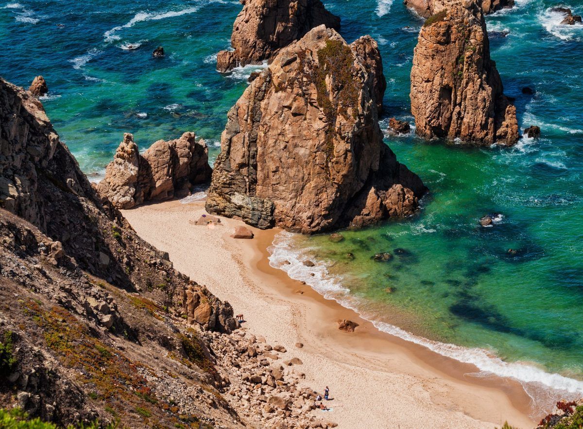 secret beach and haystacks in portugal
