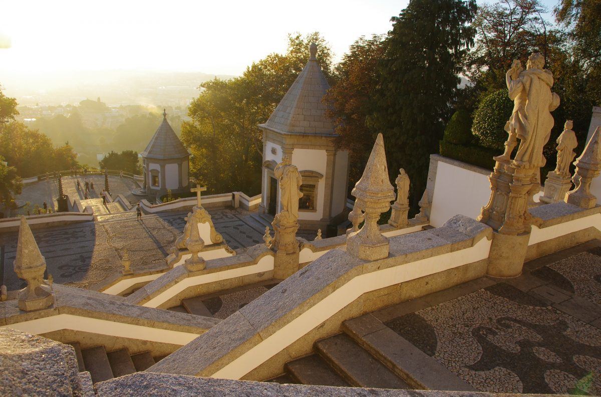 sunset at bom jesus in braga portugal