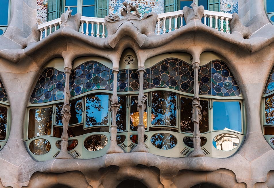 The details on one of Gaudi's buildings in Barcelona