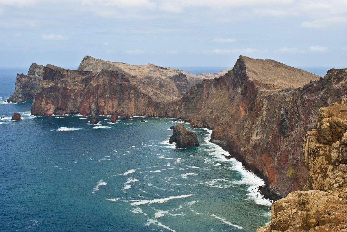 the rugged madeira coastline in portugal