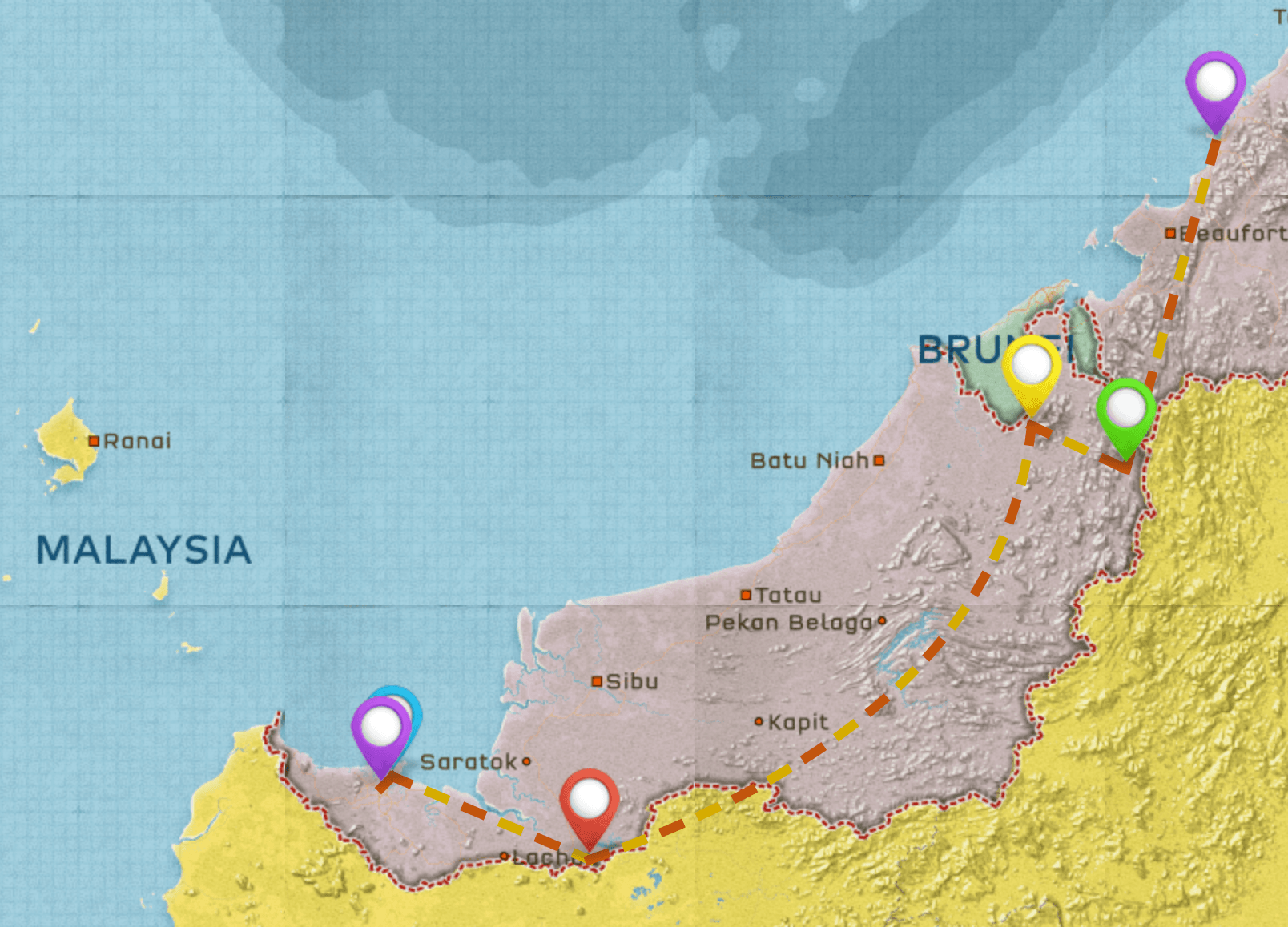 Malaysia Travel Itinerary Map #2