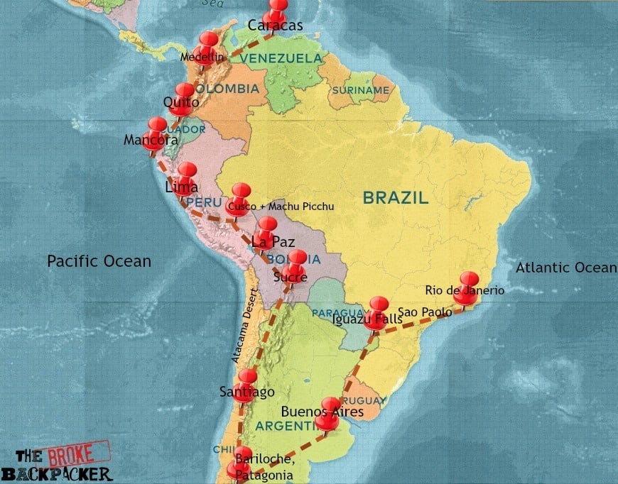 travel south america 2 months