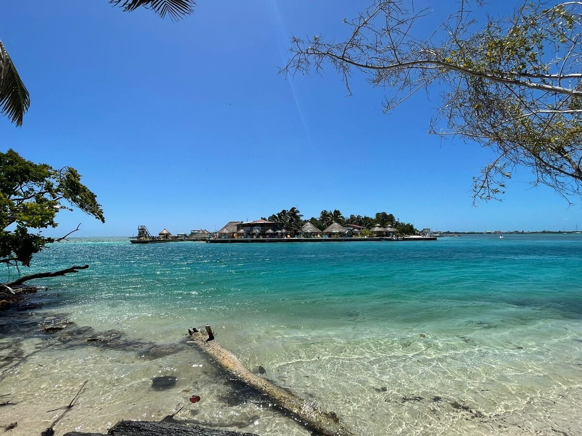 An empty beach on the lesser-visited north island of Caye Caulker in Belize.