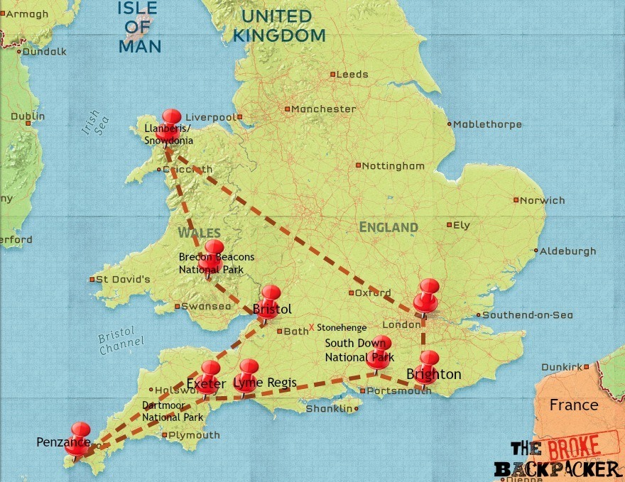 backpacking UK travel itinerary