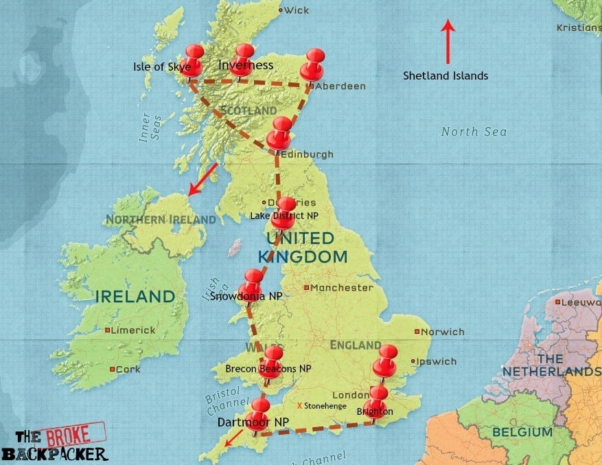 UK travel route