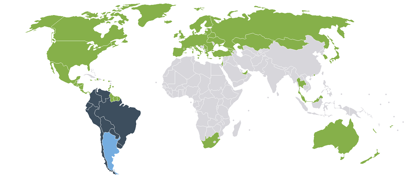 map for argentinian visas