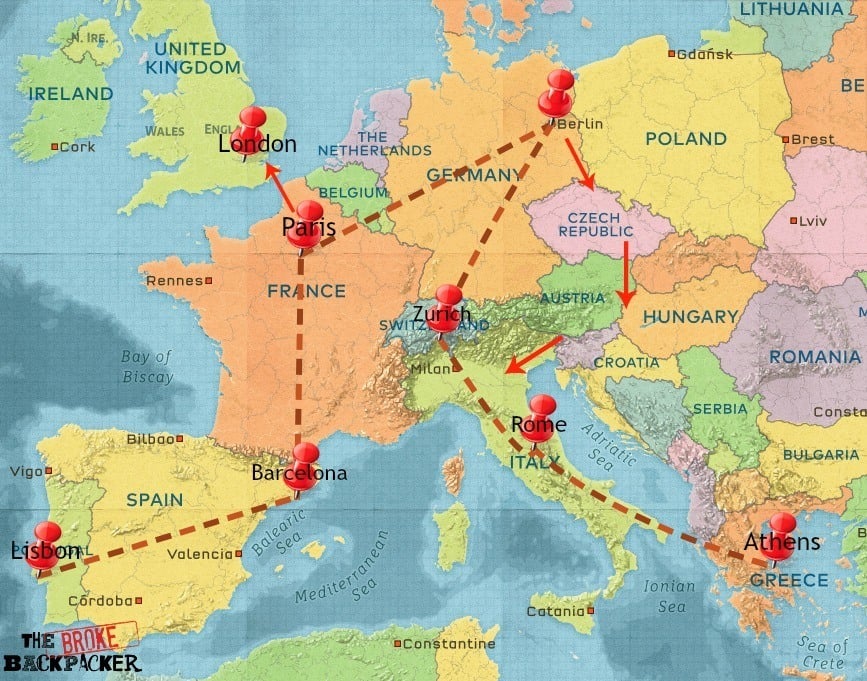 itinéraire de voyage de randonnée en europe