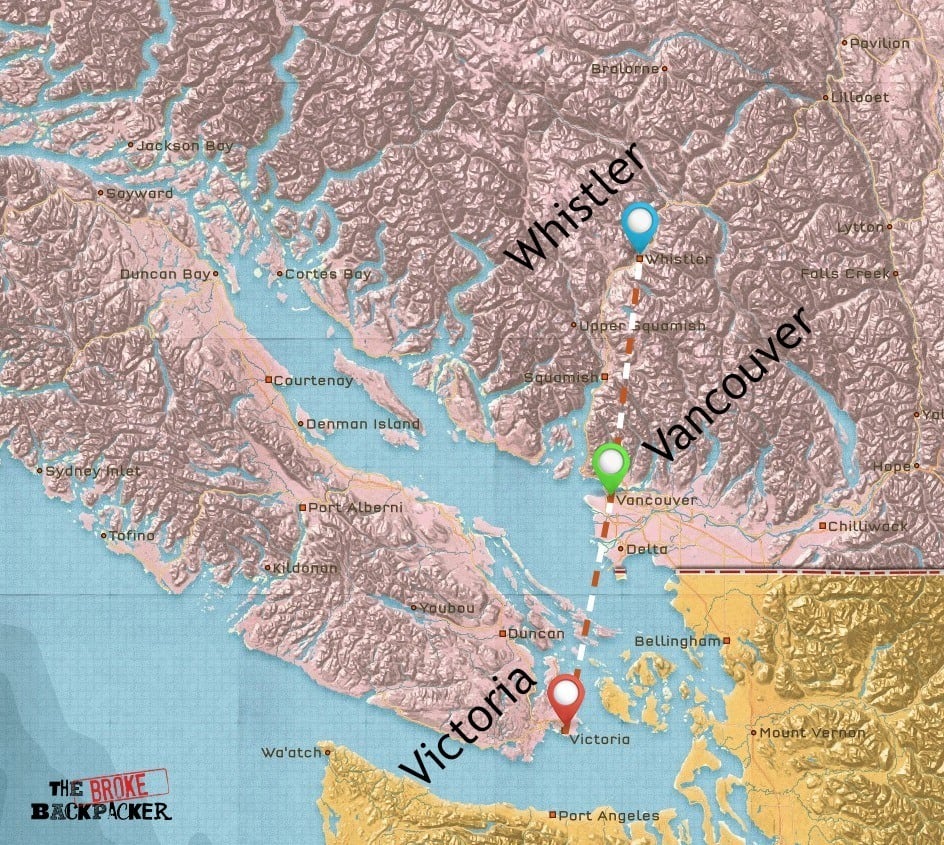 10 day backpacking canada itinerary map