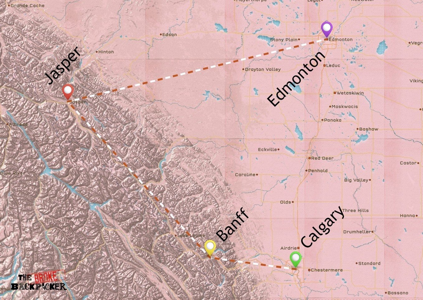 2 week backpacking canada itinerary map