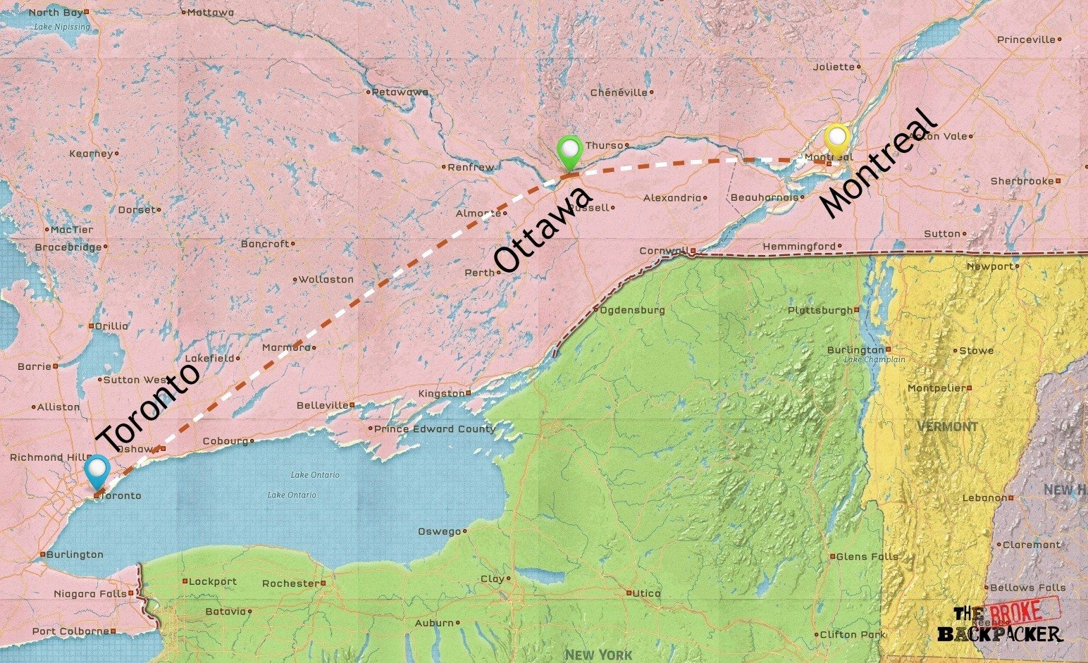 7 day backpacking canada itinerary map