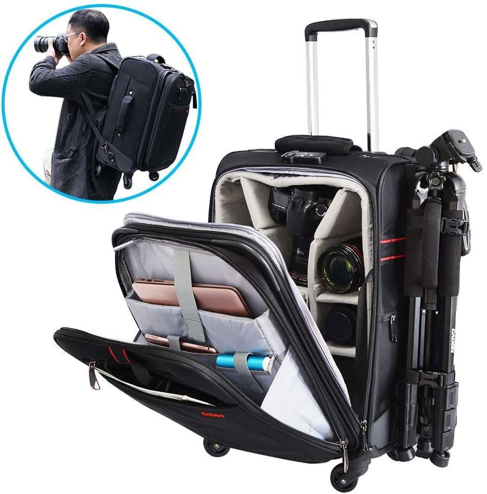 CADeN Camera Backpack Trolley Case