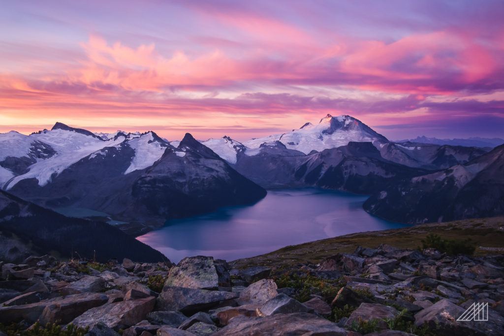 garibaldi lake sunrise in british columbia