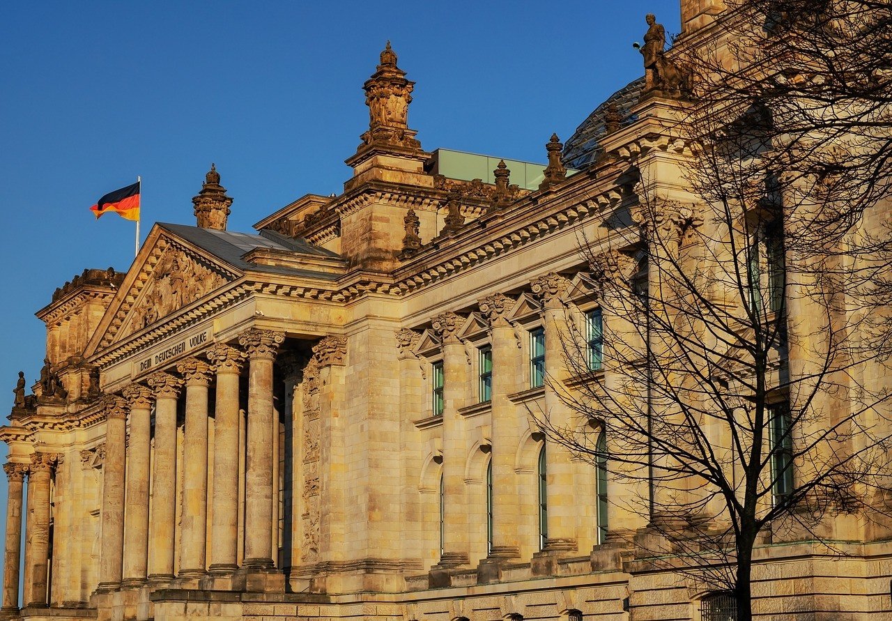 Front view of the Reichstag in Berlin