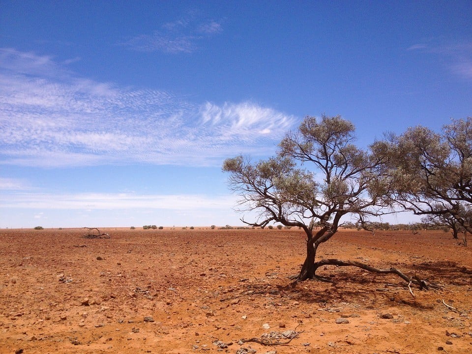 Australian outback as seen from a central area road trip