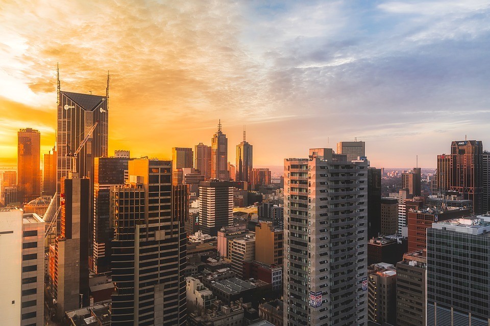 melbourne at dusk australia