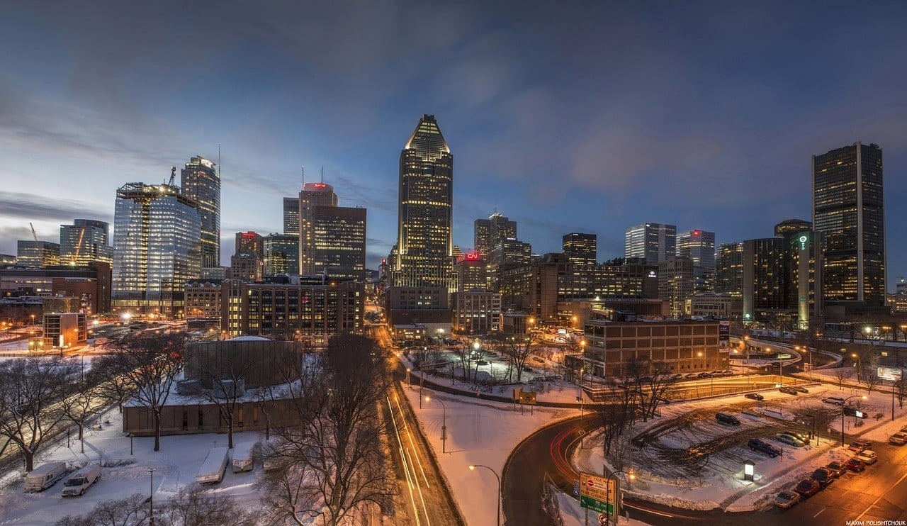 montreal city at night canada