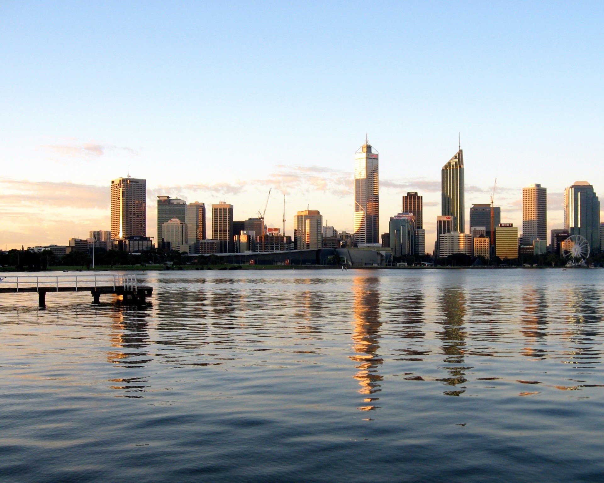 perth skyline golden hour australia