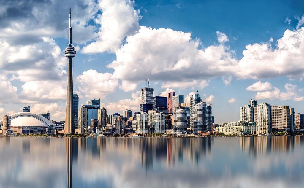 toronto skyline and reflection