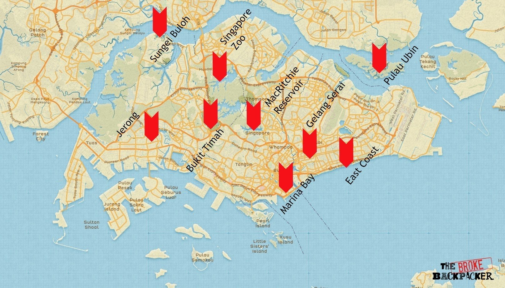 backpacking-singapore-map-4-day-tinierary