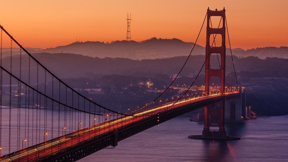 Night San Francisco golden gate bridge