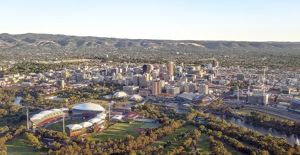 adelaide city center from air