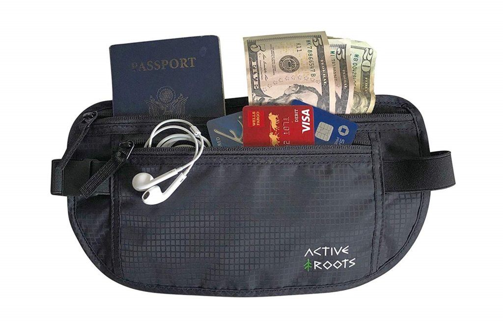A money belt packed with RV travel essentials
