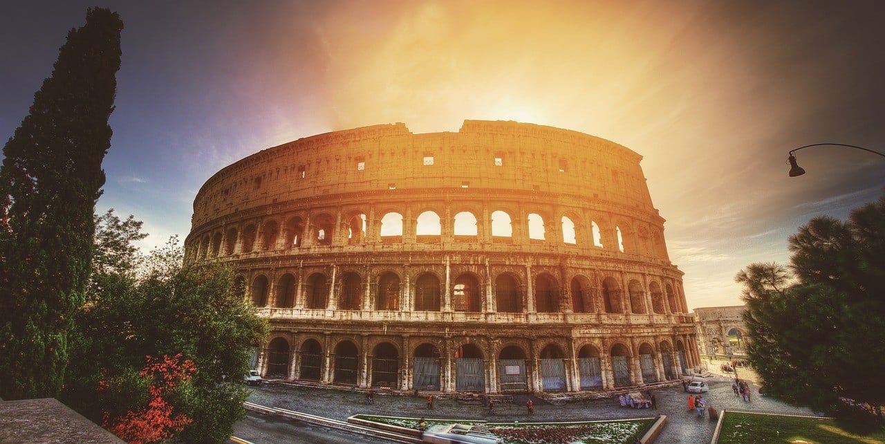 Rome Colosseum at sunset