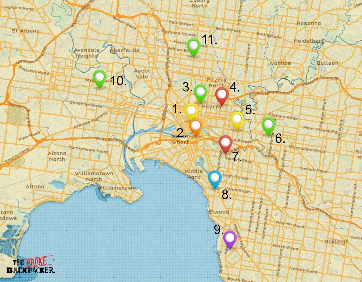 backpacking melbourne itinerary map