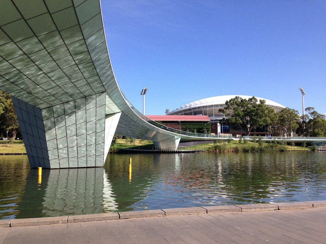 walkway next to river torrens