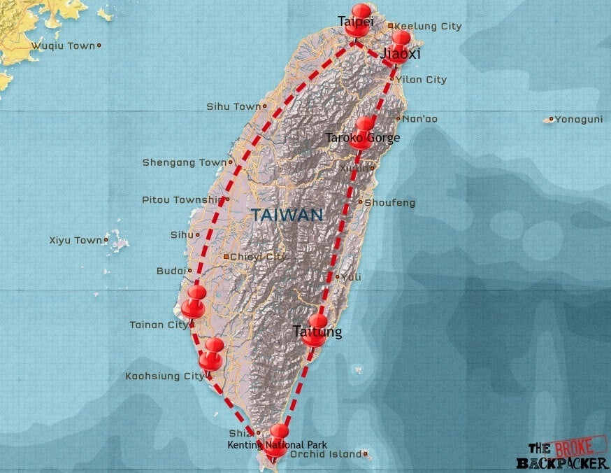 backpacking Taiwan itinerary backpacking Taiwan itinerary