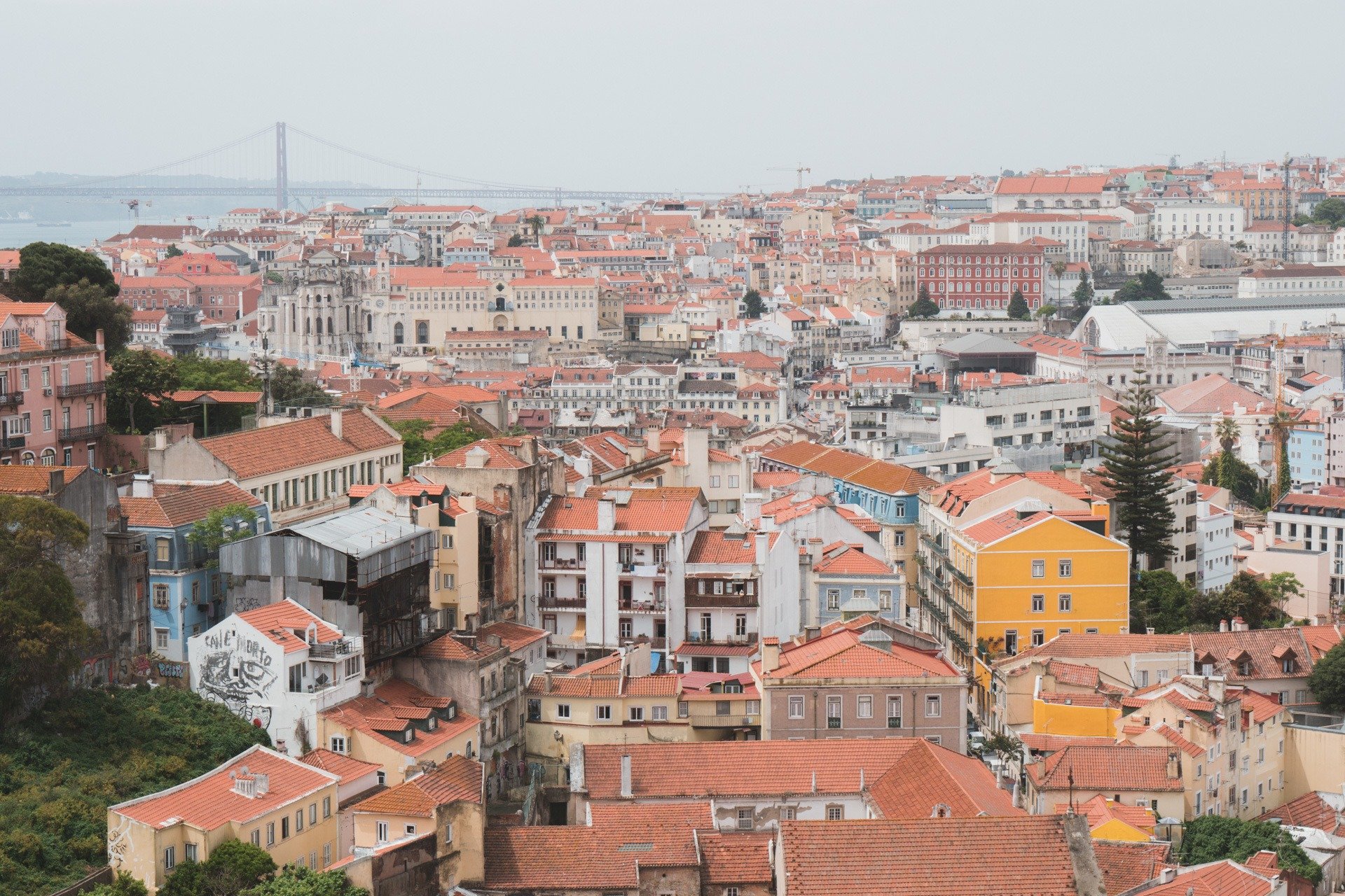 beautiful view from miradouro in Lisbon