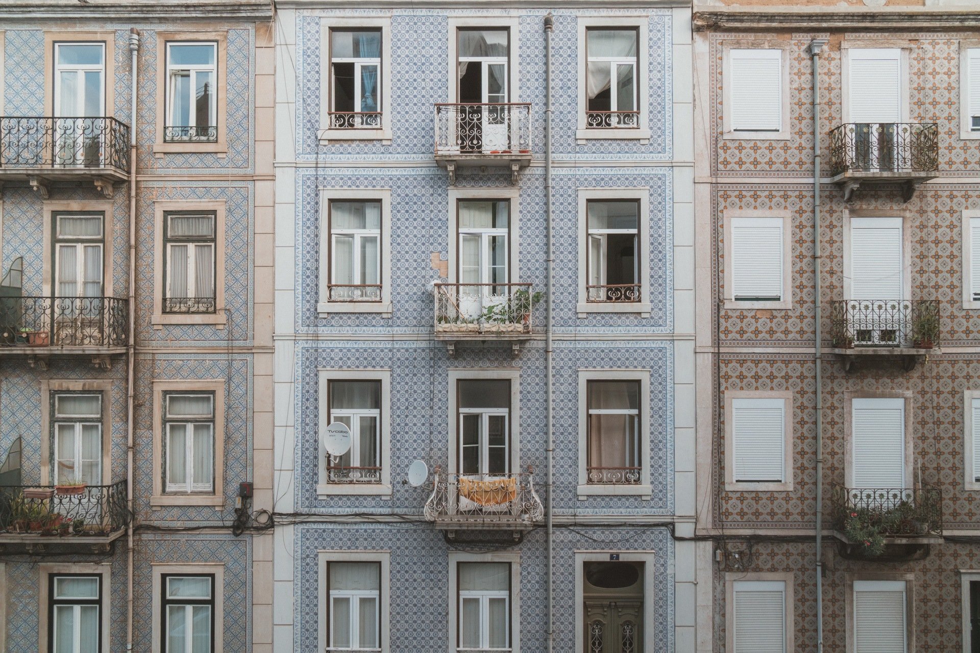 tiled buildings in Lisbon