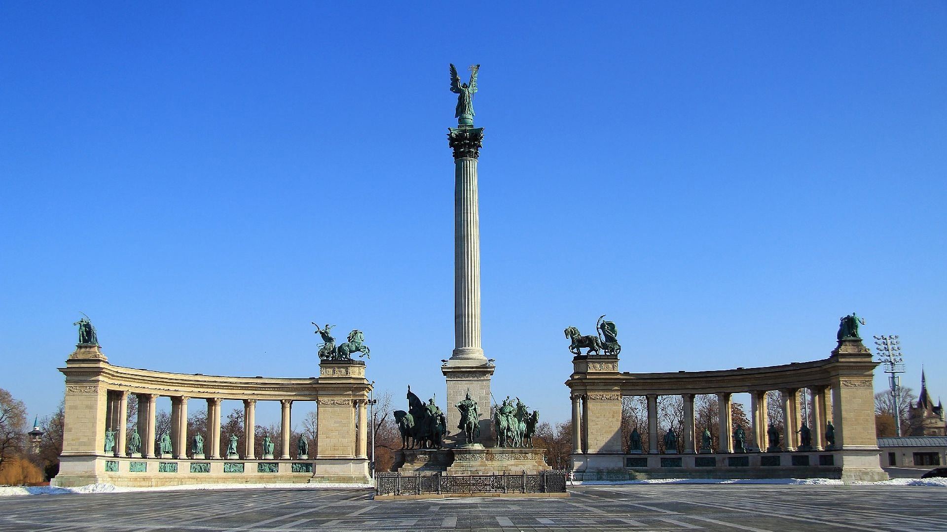 View of the Terezvaros, Budapest on a blue sky day