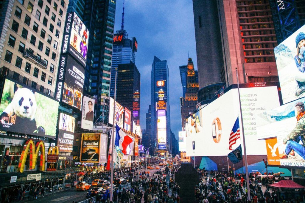 Times Square full of people in New York City