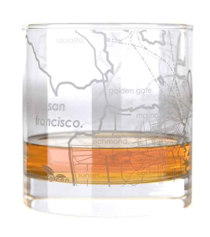 Map Whiskey Glasses gifts for travelers