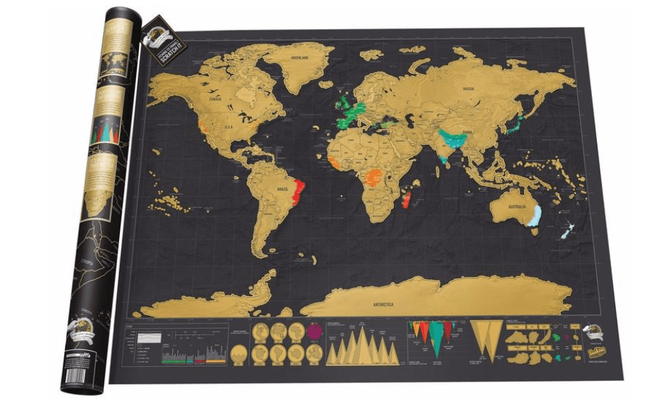Active Roots World Scratch Map gifts for travelers