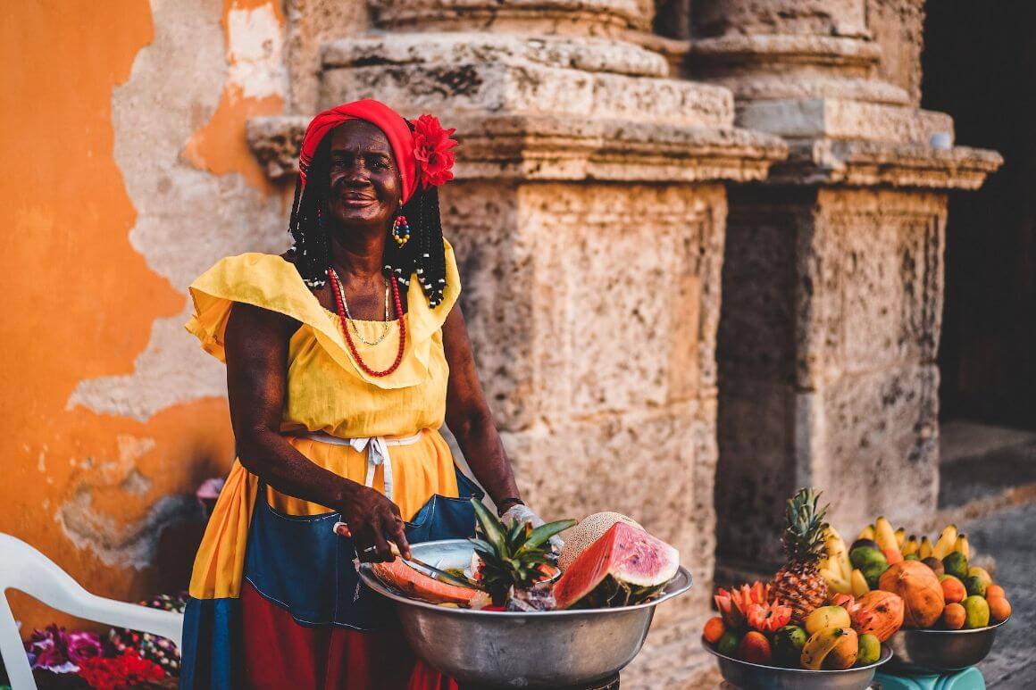 local colombian street vendor