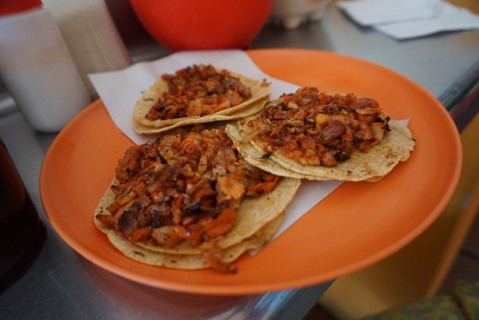 Mexican Tacos on an orange plate