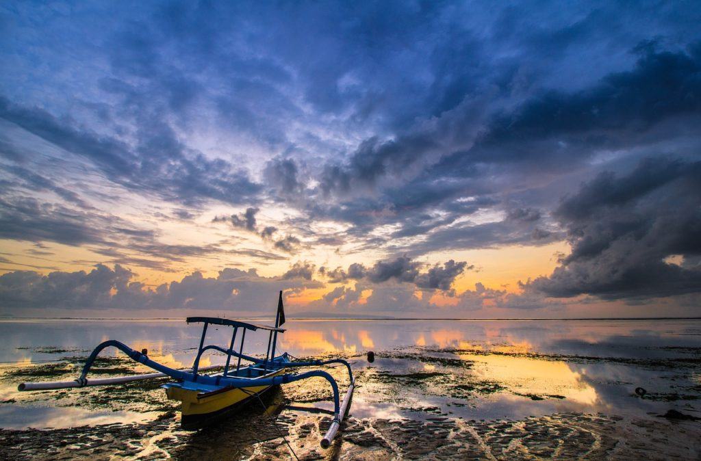 sunset at the beach bali