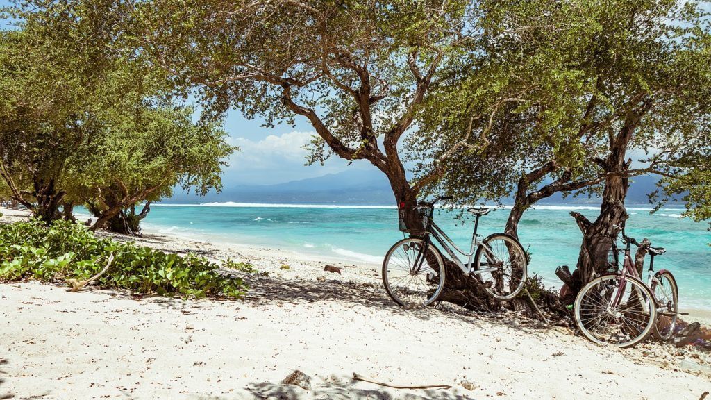 bicycle in bali beach