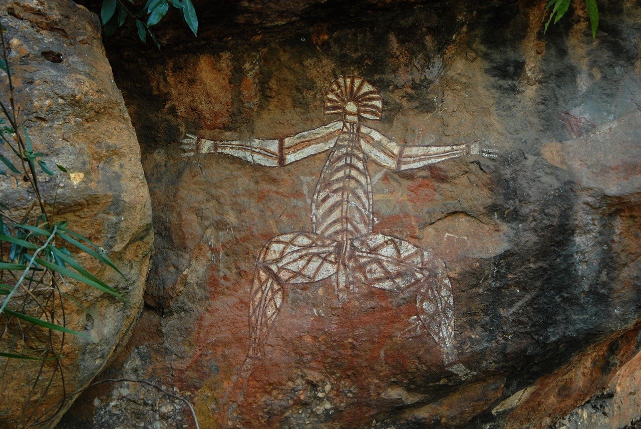 Famous Aboriginal art at Ubirr Rock, Kakadu - largest national park in Australia