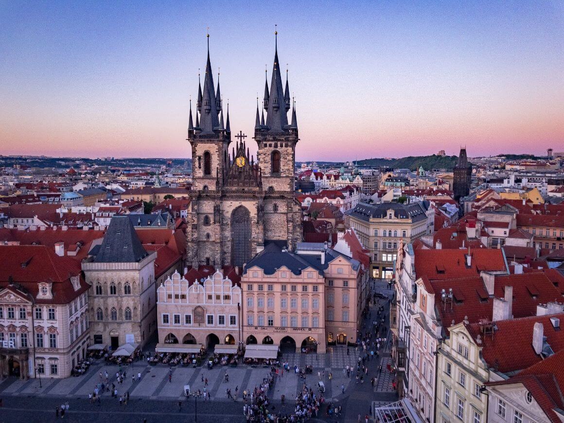 Get lost among the red roofs in Prague.