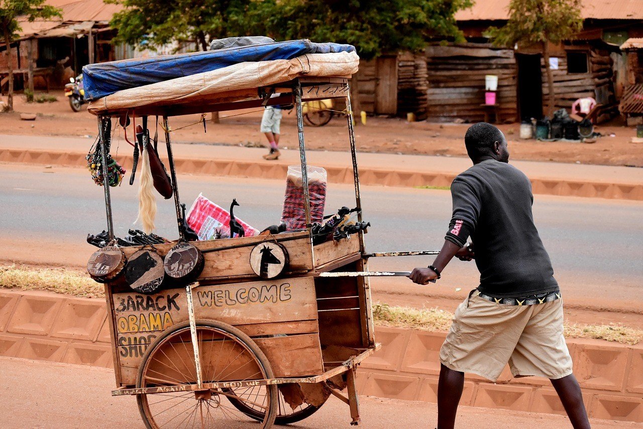 street cart in tanzania obama