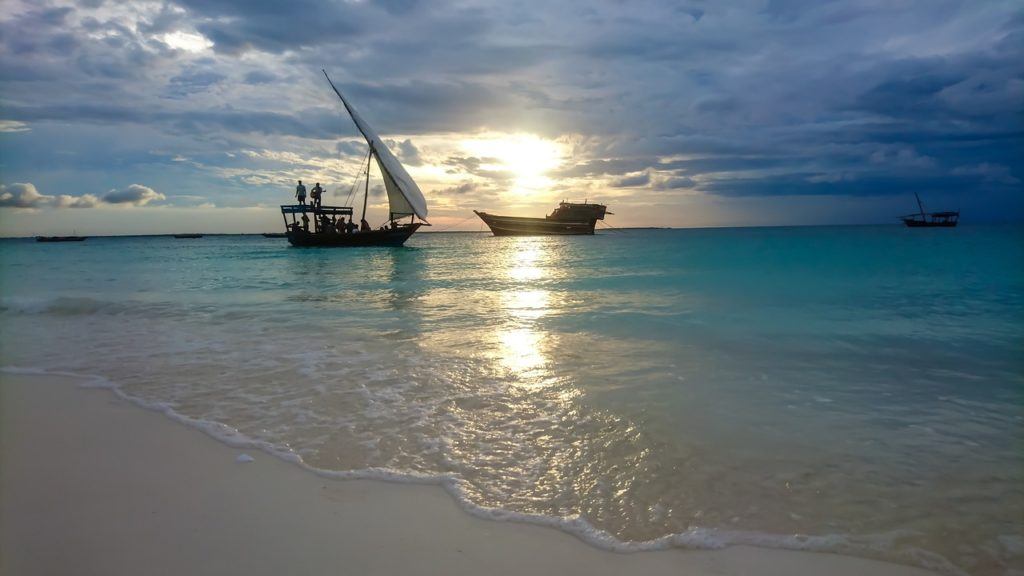 dhows seen on the beach while staying in zanzibar