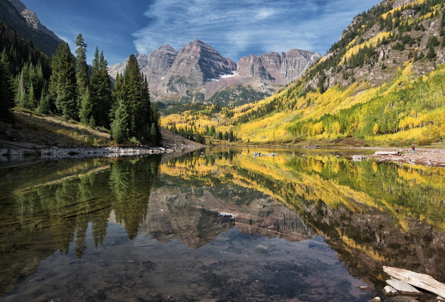 maroon lake snowmass village aspen colorado rockies