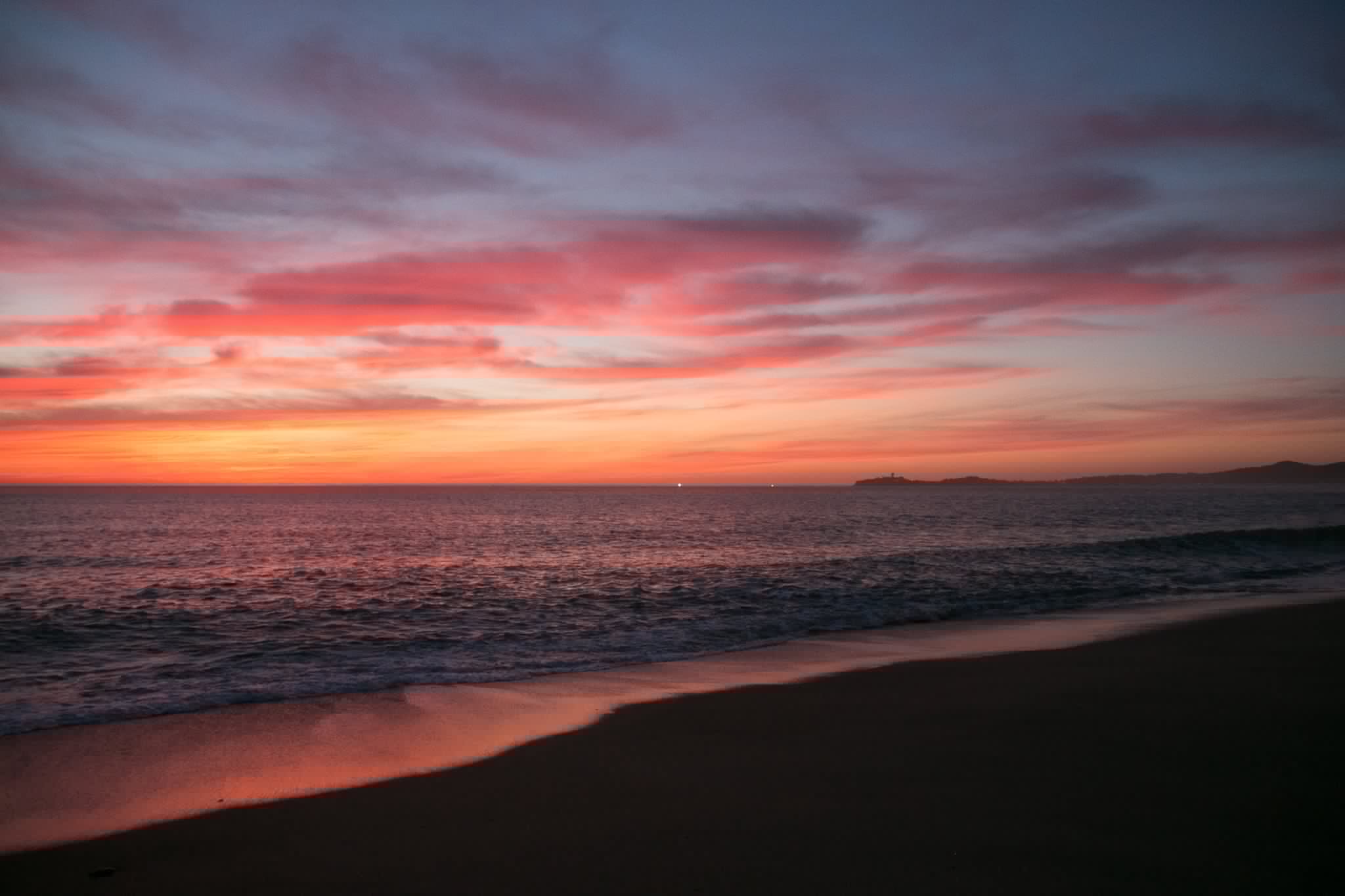 beautiful sunset on california beach
