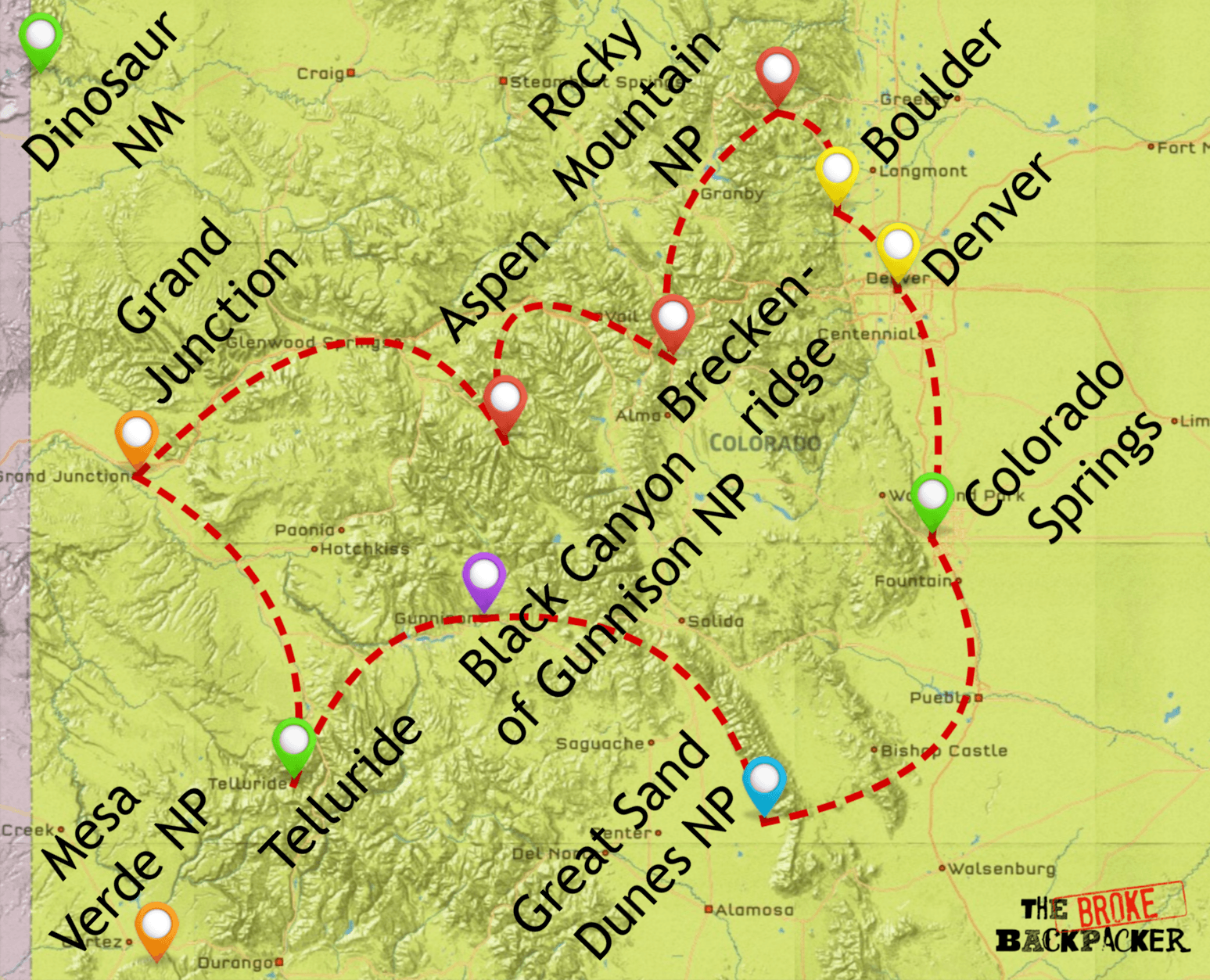 7 day colorado road trip itinerary from denver