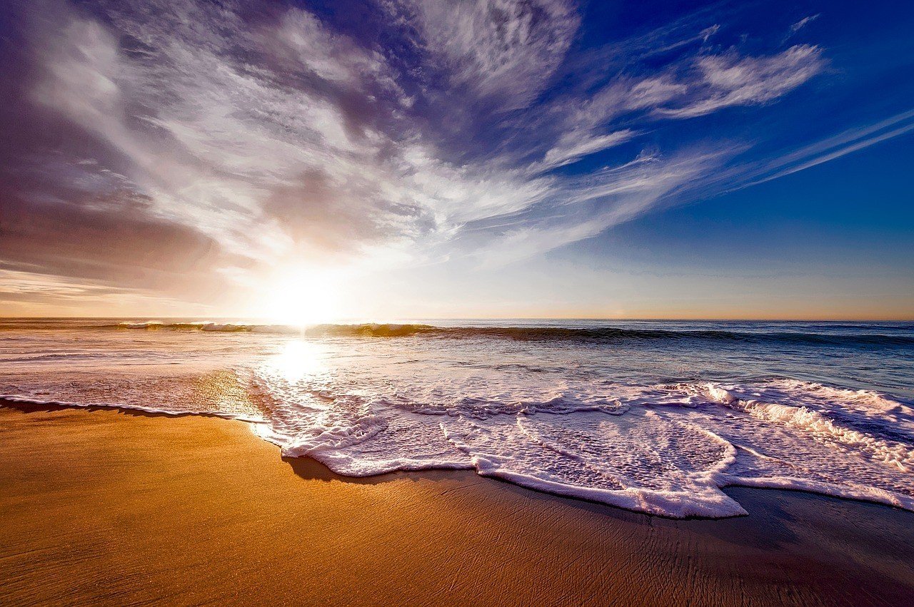 california beaches at sunset