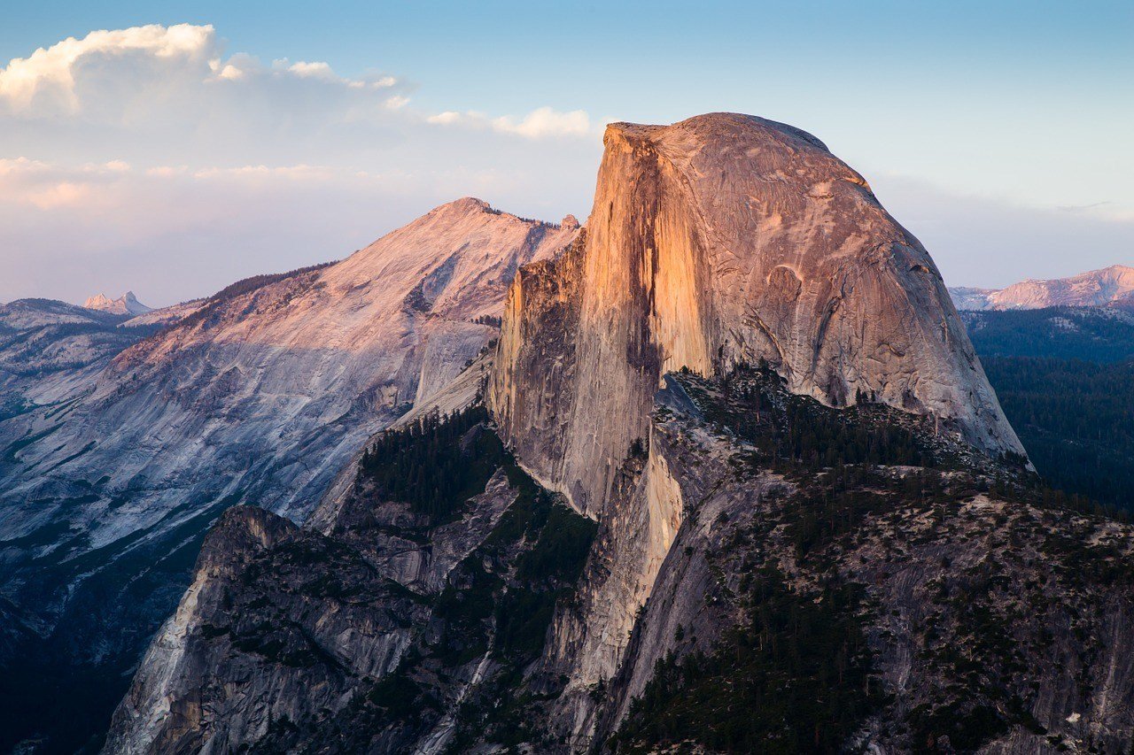 half dome trail sunset yosemite road trip