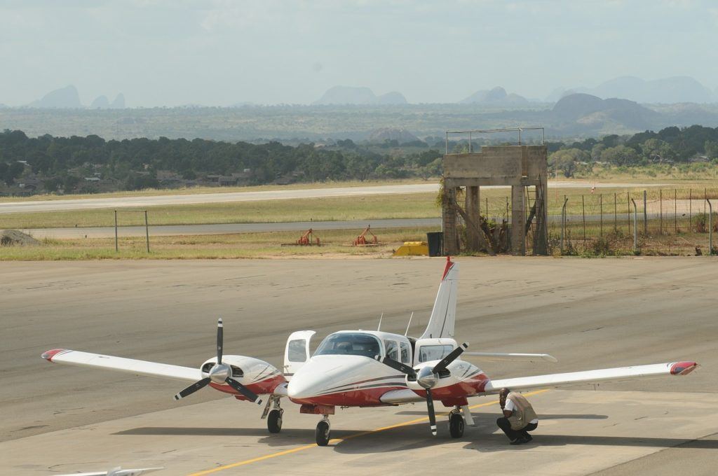 plane sitting in mozambique